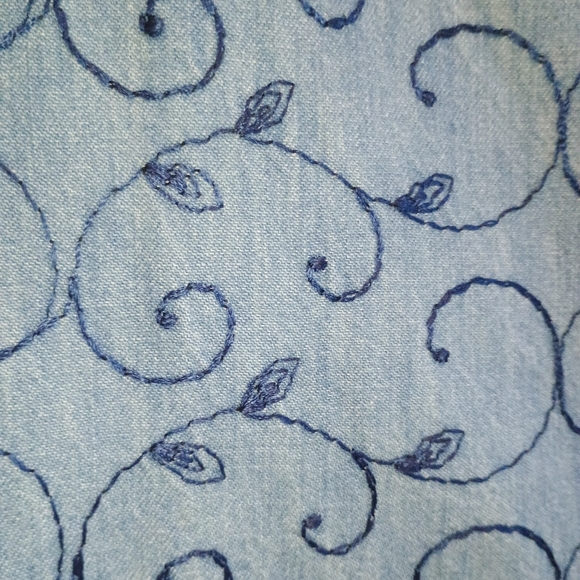 Vintage Carol Anderson II Denim Dress Women’s 20 Blue Midi‎ Shoulder Pads... - Picture 9 of 16